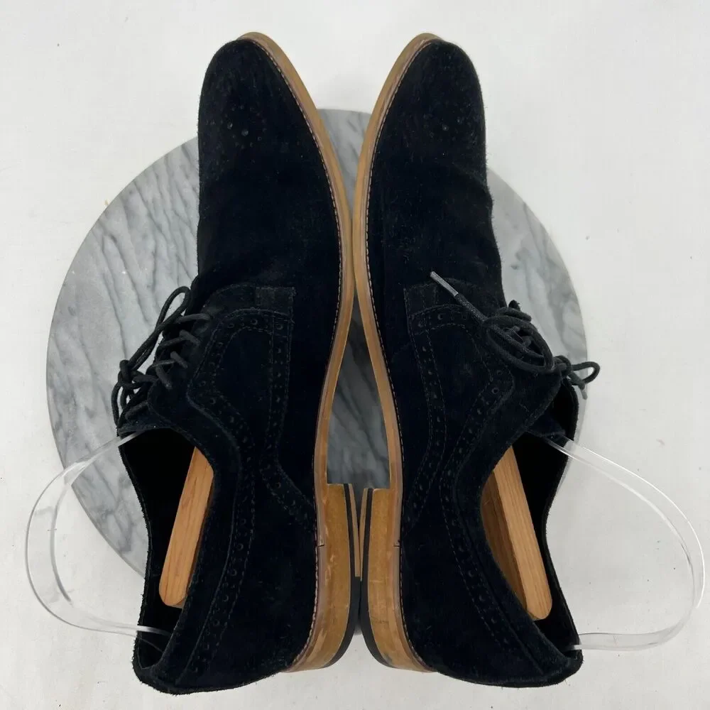 Stacy Adams Mens‎ 15 Black Suede Shoes Dress Oxford Lace Up Round Toe Business